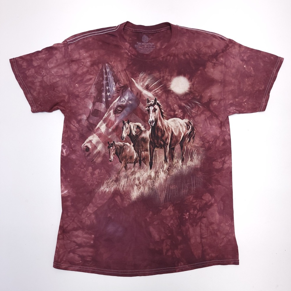 The‎ Mountain Horse Shirt  American Flag Horses Equestrian Mens Large